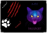 Обложка на паспорт с уголками, My passport/angry kitty