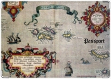 Обложка на паспорт с уголками, Старинная карта