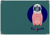 Обложка на паспорт с уголками, космонавт 1