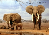 Обложка на паспорт без уголков, Слоны