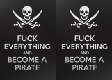 Обложка на паспорт без уголков, Fuck everything and become a pirate
