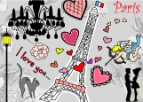 Обложка на паспорт без уголков, Paris, love