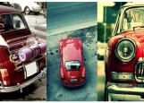 Обложка на автодокументы без уголков, retro red car