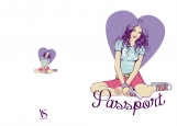 Обложка на паспорт без уголков, Heartgirl