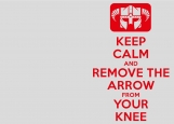 Обложка на паспорт без уголков, KEEP CALM AND REMOVE THE ARROW FROM YOUR KNEE