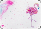 Обложка на паспорт с уголками, Розовый фламинго